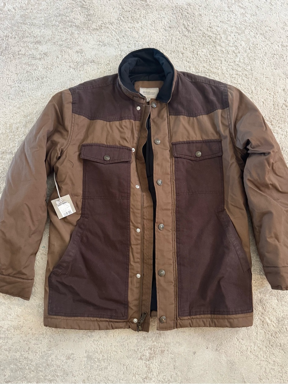 Blue Ranchwear Men's Two-Tone Brown Field Jacket size Large